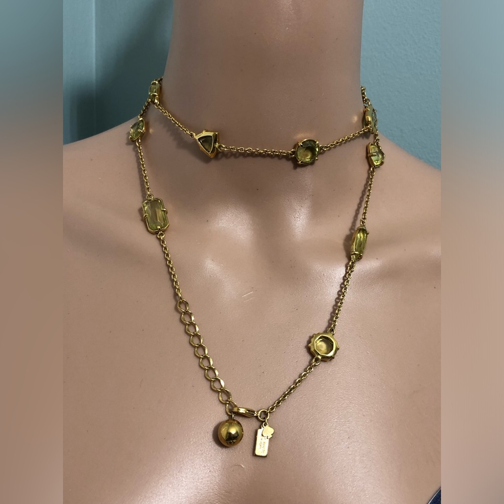 Kate Spade New York Signature Spade Logo Cut Out Gold Plated 34” Necklace - Picture 4 of 9